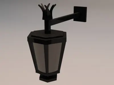 Elegant Antic Street Light and Outdoor Wall Light Low Poly Low-poly 3D model