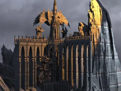 Ishtar Winged crescent mountain 3 3D model