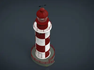 Lighthouse with stripes 3D model