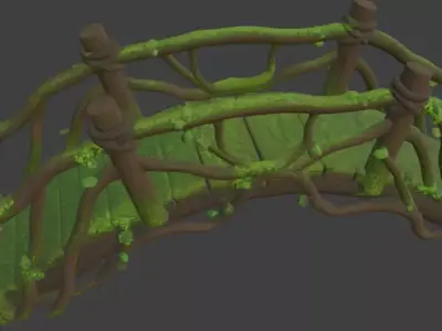 Forest Bridge Park Bridge 3d Model 3D model