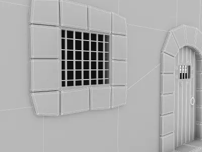 Medieval Castle Door Low-poly 3D model