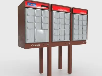 mailbox Canada Low-poly 3D model