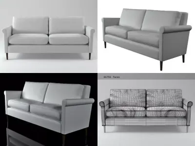 Trinity sofa in four different views Free 3D model