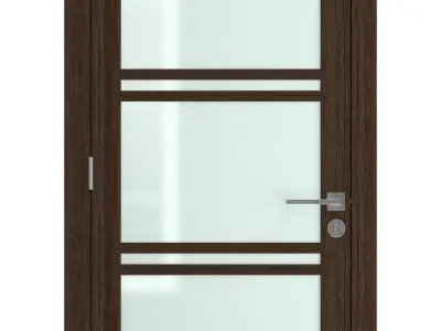 Door-036 interior door with glass panels 3D model