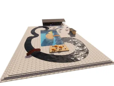 Swimming pool 3D model 13