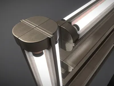 Fluorescent Neon Lamp - Wall-Lamp 3 - High-Poly Version 3D model