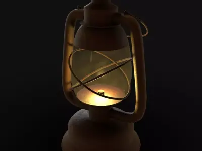 Lantern old Low-poly 3D model