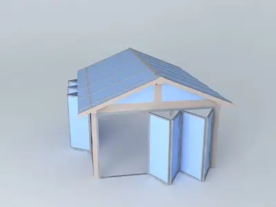 Patio whith folding doors Free 3D model