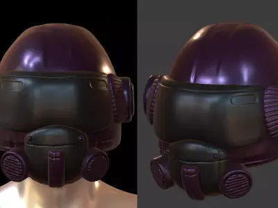 Helmet scifi military futuristic technology cyborg  Low-poly 3D model buy