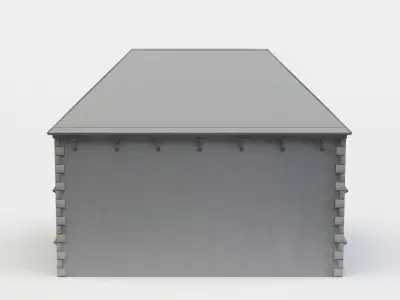 Building stone with roof Low-poly 3D model