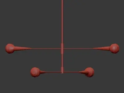 TEARDROP 3 clock with three rods 3D model