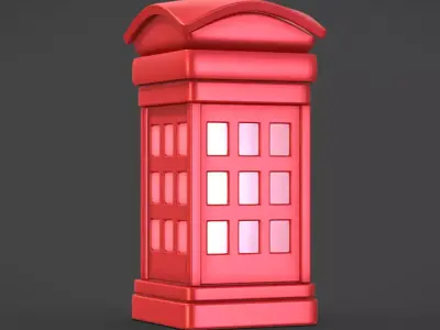  London booth red telephone 3D model