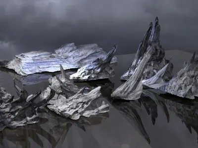 Alien Monolith Ice ruins  3D model