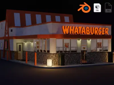 Whataburger Restaurant Building 3D model