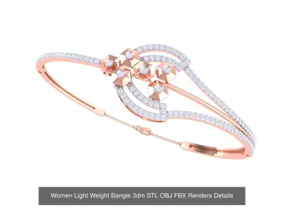 16 Women Light Weight Bangle 3dm STL OBJ FBX Details Collection 3D Model Pack