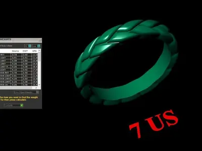 Light Gold Diamond Men Ring 2MR040 3D model