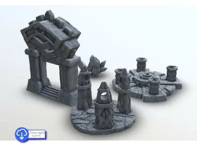 Magical totems - Warhammer resin FDM Age of Sigmar Bolt Action 3D print model