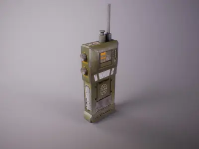 PBR Retro Sci-Fi Communicator Low-poly 3D model