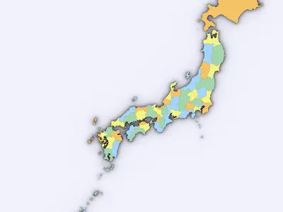 Map of Japan 3D model