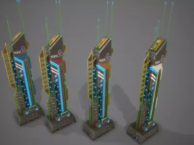 Sci-Fi Building-11 Low-poly 3D model