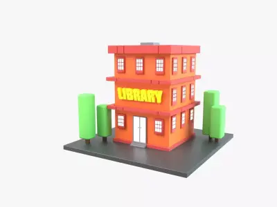 Library 3D Illustration 3D model