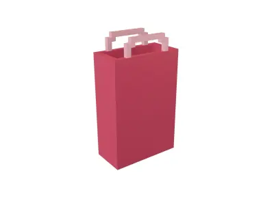 Voxel Plastic Bag v1 004 Low-poly 3D model