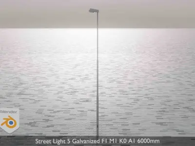 Street Light 5 Galvanized F1 M1 K0 A1 6000mm  Low-poly 3D model