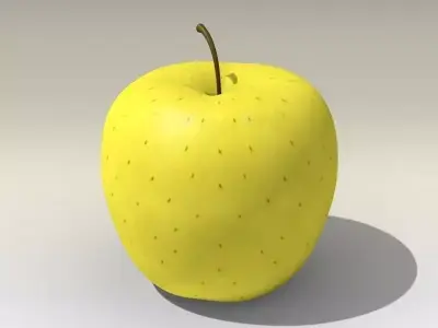 Photorealistic Yellow Apple 3D model