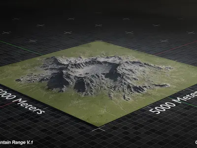 Volcano Mountain Range Version 1 3D model