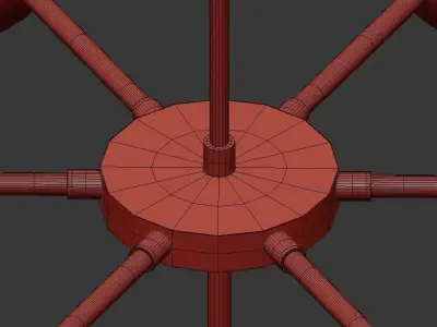 Copper Light Chandelier 7 3D model