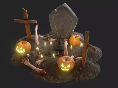 Halloween Pack Low-poly 3D model