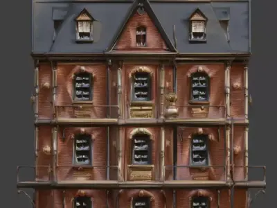 Steampunk Victorian Residential Building 3D Model Low-poly 3D model