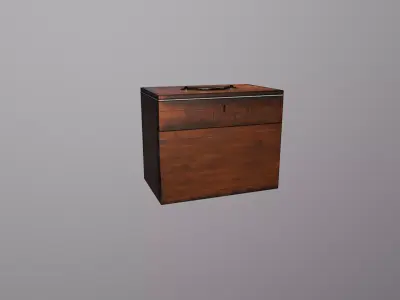Wooden Apothecary Case Low-poly 3D model