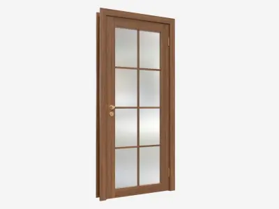 Modern Wooden Interior Door with Furniture 014 3D model