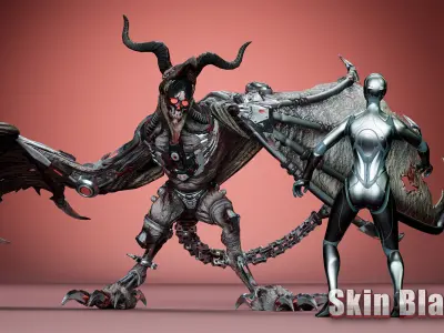 Cyborg Gargoyle Low-poly 3D model