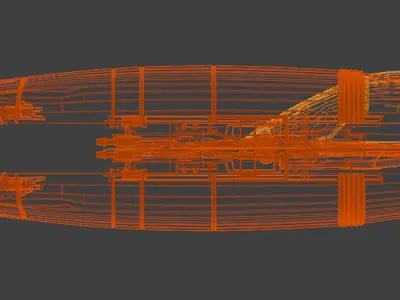 Star Wars Droid fighter medium poly 3D model