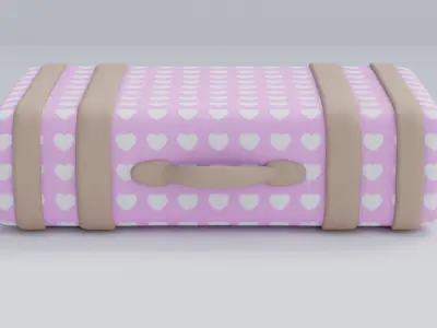 Old Suitcase Low-poly 3D model