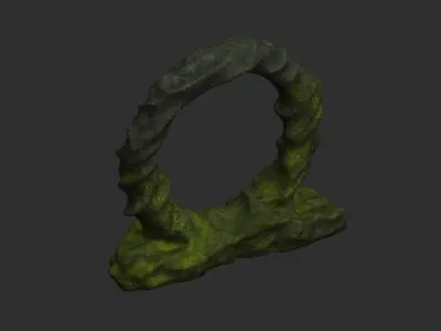 Stone Portal 1 - Moss 2 Low-poly 3D model