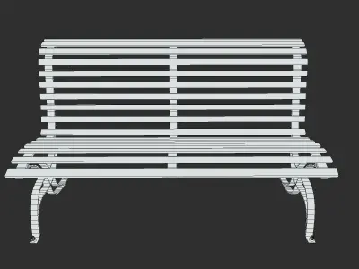Bench 07 Low Poly PBR Realistic Low-poly 3D model