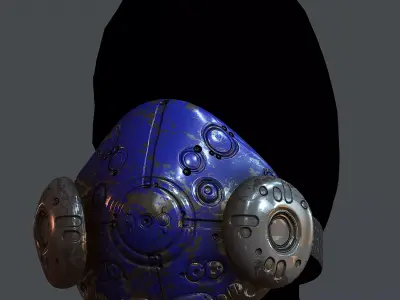 Gas mask helmet 3d model scifi Low-poly Low-poly 3D model Low-poly 3D model 78