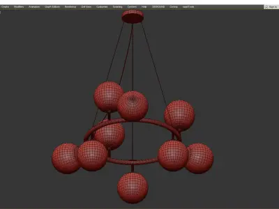 Stunning Ring Hanging Lamp Low-poly 3D model