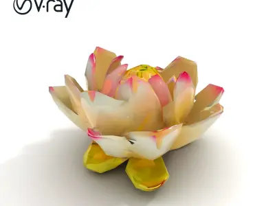 Lotus Flower Sculpture model pack Low-poly 3D model