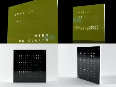 Qlocktwo wall calendar Free 3D model