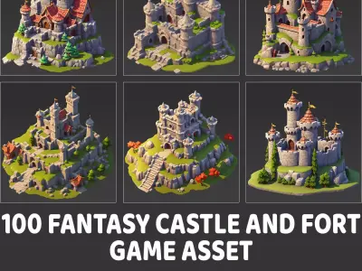 100 Fantasy Medieval Castle And Fort Game Asset Texture