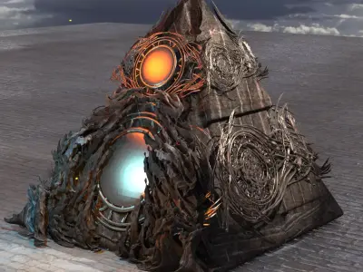 Dantes portal pyramid structure 3D model