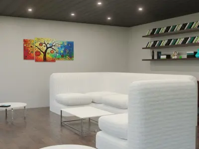 Simple Interior - Low Poly - Game Ready - PBR Low-poly 3D model