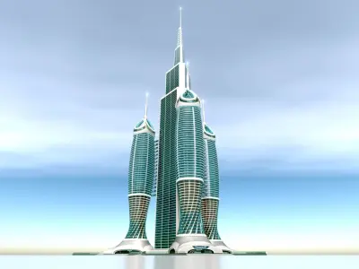Futuristic Building Concept V1-03 3D model