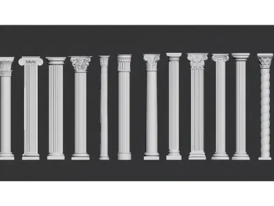 European-style Roman column 3D model