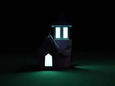 Spooky Haunted House Low-poly 3D model