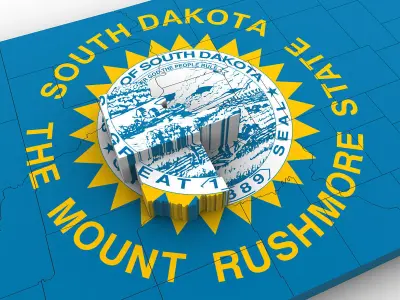 South Dakota Political Map 3D model